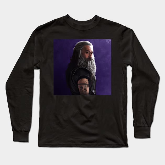 Blackbeard Long Sleeve T-Shirt by AussieDrawzz